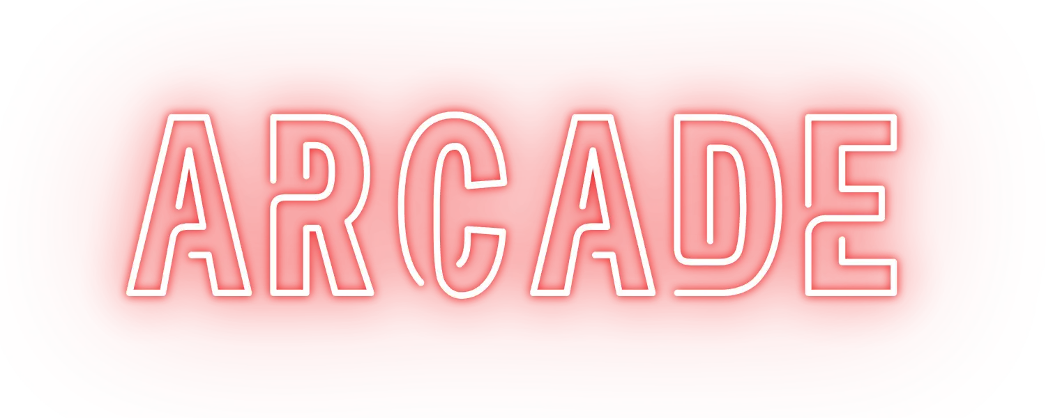 ARCADE in neon letters