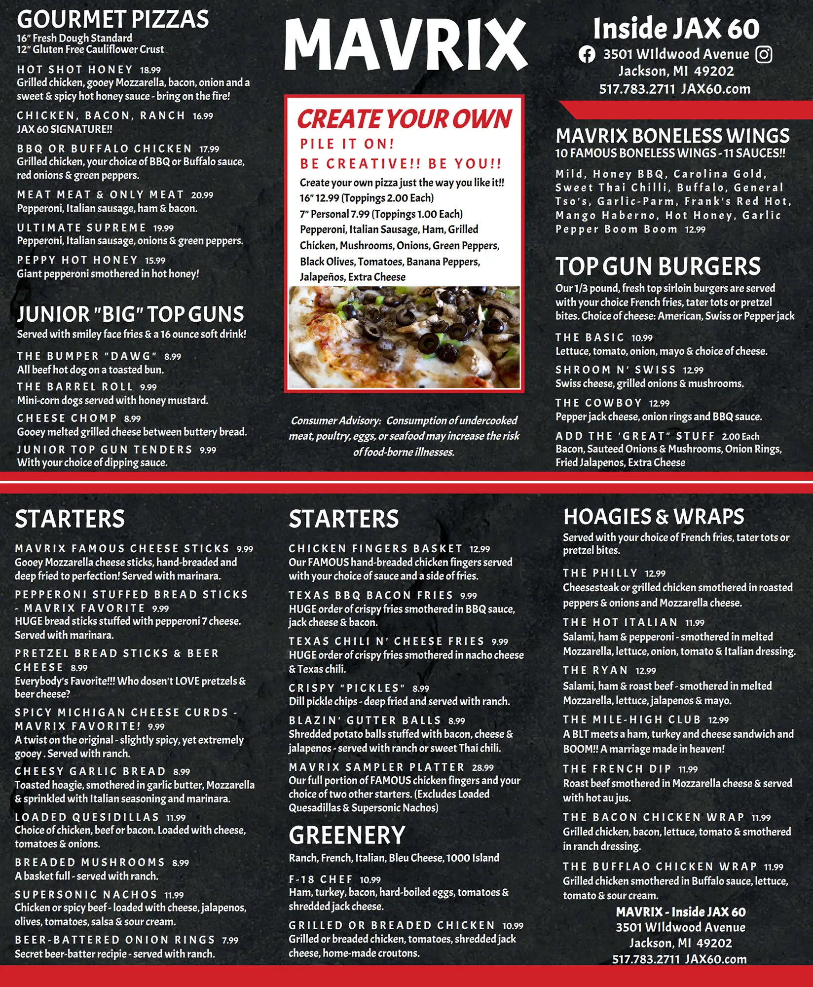 MAVRIX menu